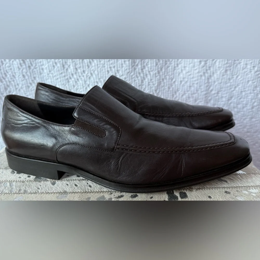 Bruno Magli Dark Brown Leather Loafers – Men’s 14 | Made in Italy